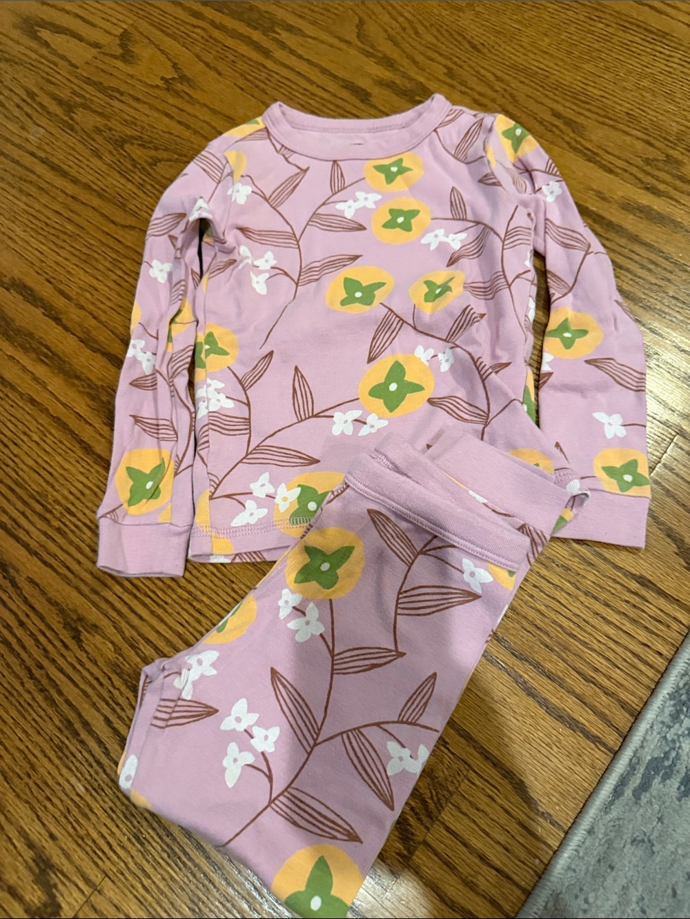 Tea Collection Pink Floral Long-Sleeve Pajama Set